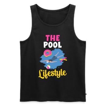 The Pool Lifestyle Donut Swimmers Swim - Men's Premium Organic Tank Top - black - Front - Michal (187cm)