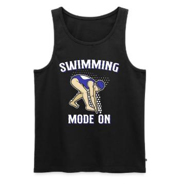 Mode de nage sur équipement de natation sportive - Débardeur bio Premium Homme - noir - Devant - Michal (187cm)