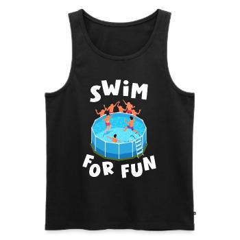 Swim For Fun Piscine Immersion Nageurs - Débardeur bio Premium Homme - noir - Devant - Michal (187cm)