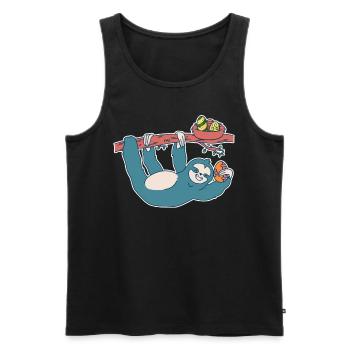 Easter Sloth Forest Wildlife Animal Festival Eggs - Men's Premium Organic Tank Top - black - Front - AI Model Male 178 light (178cm)