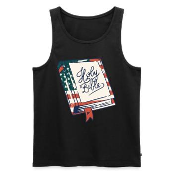 Holy Bible Christian religious belief in - Men's Premium Organic Tank Top - black - Front - AI Model Male 178 light (178cm)