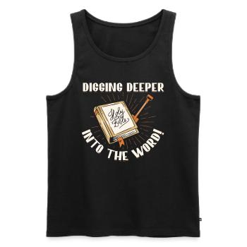 Pénétrer plus profondément dans la Sainte Parole étude biblique - Débardeur bio Premium Homme - noir - Devant - AI Model Male 178 light (178cm)
