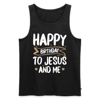 Happy Birthday for Jesus and me more religious - Men's Premium Organic Tank Top - black - Front - AI Model Male 178 light (178cm)