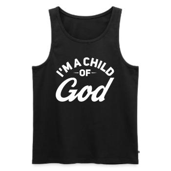 I am a child of God's Christian religion - Men's Premium Organic Tank Top - black - Front - Michal (187cm)