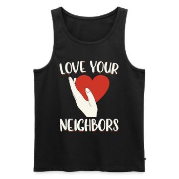 Love Your Next Bible Will of God - Men's Premium Organic Tank Top - black - Front - AI Model Male 178 light (178cm)