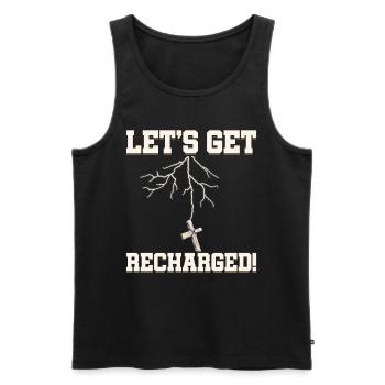 Let's Recharge Christian Holiness - Men's Premium Organic Tank Top - black - Front - AI Model Male 178 light (178cm)