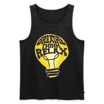 Breathing Thinking Relax National Stress Awareness - Men's Premium Organic Tank Top - black - Front - AI Model Male 178 light (178cm)