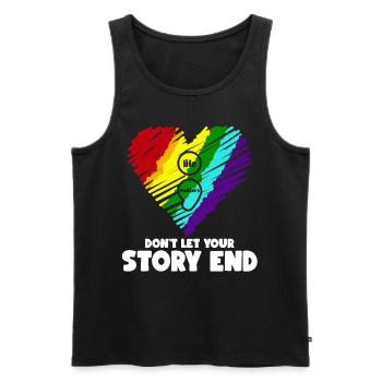 Life Matters Don't Let Your Story End Stress - Men's Premium Organic Tank Top - black - Front - Michal (187cm)