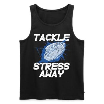 Stress Management Sport Stress Awareness Football - Men's Premium Organic Tank Top - black - Front - AI Model Male 178 light (178cm)