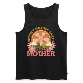 Respect for Mother Earth Nature Advocacy Earth Day - Men's Premium Organic Tank Top - black - Front - AI Model Male 178 light (178cm)