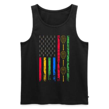 American Sports Flag - Men's Premium Organic Tank Top - black - Front - Michal (187cm)