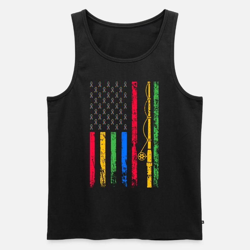 Drapeau sportif américain - Débardeur bio Premium Homme - noir