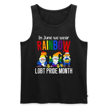 En juin, nous portons le mois de fierté LGBT arc-en-ciel - Débardeur bio Premium Homme - noir - Devant - Michal (187cm)