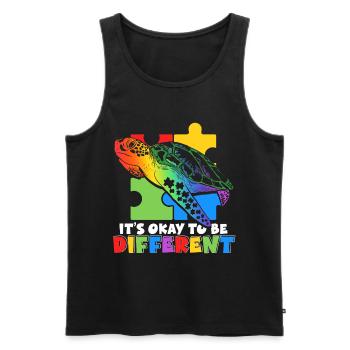 It's okay to be different Wildlife Autism - Men's Premium Organic Tank Top - black - Front - AI Model Male 178 light (178cm)