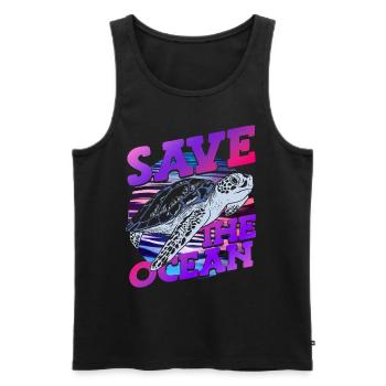 Save the Ocean - Promoting Nature - - Men's Premium Organic Tank Top - black - Front - AI Model Male 178 light (178cm)