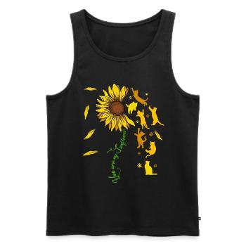 Du Bist Mein Sonnenschein Sonnenblume Katze - Männer Premium Bio Tank Top - Schwarz - Vorne - AI Model Male 178 light (178cm)
