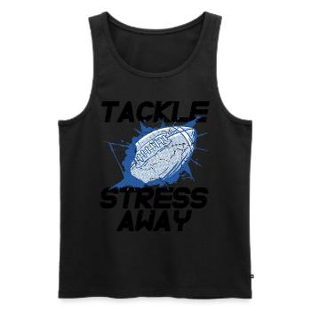 Stress Management Sport Stress Awareness Football - Men's Premium Organic Tank Top - black - Front - AI Model Male 178 light (178cm)