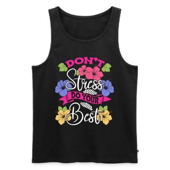 Don't Stress Do Your Best Floral Stress Awareness - Men's Premium Organic Tank Top - black - Front - AI Model Male 178 light (178cm)