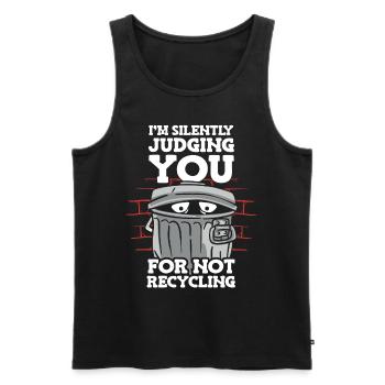 I condemn you tacitly for - Men's Premium Organic Tank Top - black - Front - Michal (187cm)