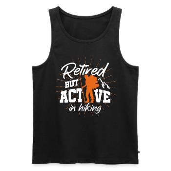 Retired, but active in hiking Retirees - Men's Premium Organic Tank Top - black - Front - Michal (187cm)