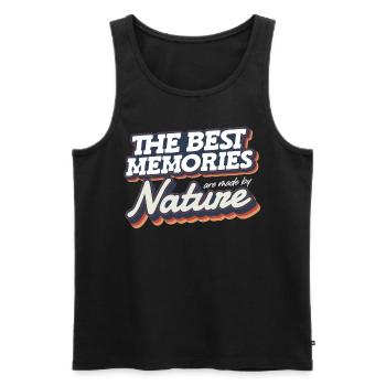 La nature fait les meilleurs souvenirs de - Débardeur bio Premium Homme - noir - Devant - Michal (187cm)
