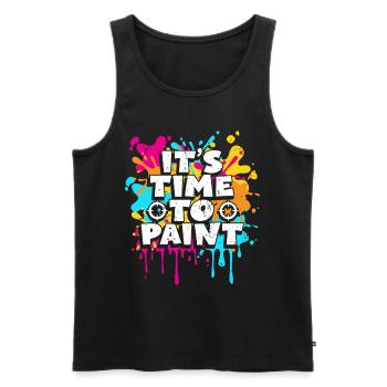 It's time for colorful team athletes paintball - Men's Premium Organic Tank Top - black - Front - Michal (187cm)
