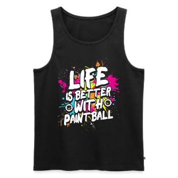Life is better with paintball team sports - Men's Premium Organic Tank Top - black - Front - Michal (187cm)