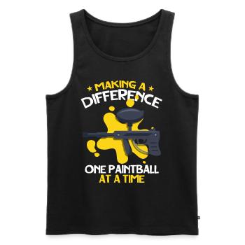 Making a difference to a team athlete - Men's Premium Organic Tank Top - black - Front - Michal (187cm)
