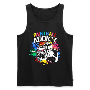 Paintball Addict Bunte Farbe Teamsport Paintball - Männer Premium Bio Tank Top - Schwarz - Vorne - Michal (187cm)