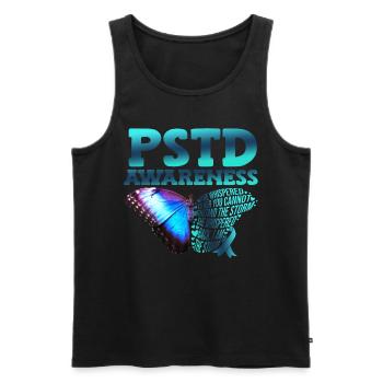Pstd awareness Post-traumatic - Men's Premium Organic Tank Top - black - Front - AI Model Male 178 light (178cm)