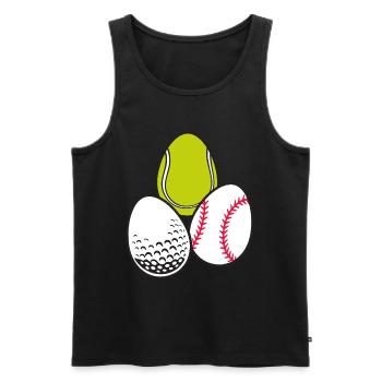 Sport Osterei Tennis Sportlich Baseball Spiel - Männer Premium Bio Tank Top - Schwarz - Vorne - AI Model Male 178 light (178cm)