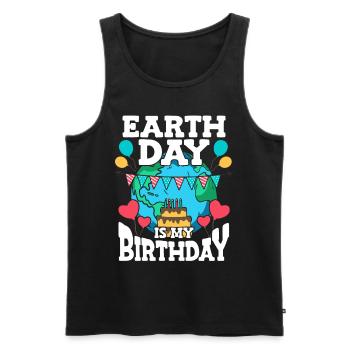 Le Jour de la Terre est ma fête d’anniversaire - Débardeur bio Premium Homme - noir - Devant - AI Model Male 178 light (178cm)