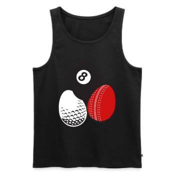 Queue Sport Billard Cricket Golf Ostereier Bälle - Männer Premium Bio Tank Top - Schwarz - Vorne - AI Model Male 178 light (178cm)