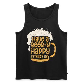 Have A Beer-y Happy Beer Mug Proud Dad Vatertag - Männer Premium Bio Tank Top - Schwarz - Vorne - Michal (187cm)