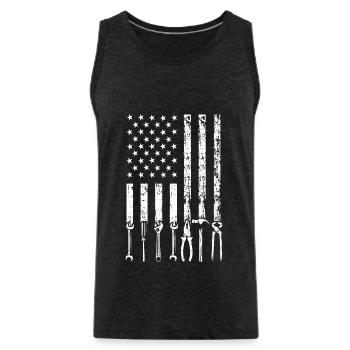 Patriotische Amerikanische Flagge Carpentry Tool - Männer Premium Bio Tank Top - Anthrazit - Vorne - Alexander (188cm)