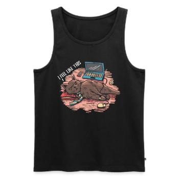 I feel like this stress-conscious, tired, - Men's Premium Organic Tank Top - black - Front - AI Model Male 178 light (178cm)