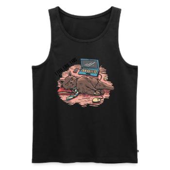 It's good, I'm fine, all is well, - Men's Premium Organic Tank Top - black - Front - AI Model Male 178 light (178cm)