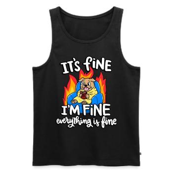 It's good, I'm fine, all is well, - Men's Premium Organic Tank Top - black - Front - AI Model Male 178 light (178cm)