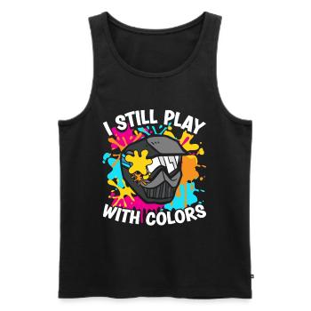 You sleep, you beat paintballer team sports - Men's Premium Organic Tank Top - black - Front - Michal (187cm)