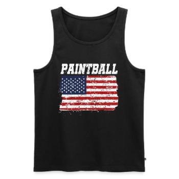 Paintball Patriotic American - Men's Premium Organic Tank Top - black - Front - AI Model Male 178 light (178cm)