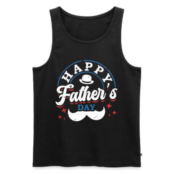 Happy Father's Day Moustache Decor Prouder - Men's Premium Organic Tank Top - black - Front - AI Model Male 178 light (178cm)