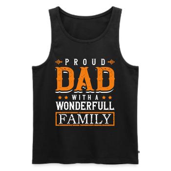 Stolzer Vater Mit Einer Wunderbaren Familie Stolz - Männer Premium Bio Tank Top - Schwarz - Vorne - AI Model Male 178 light (178cm)