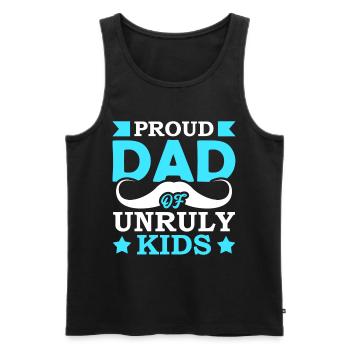 Proud father of unruly children - Men's Premium Organic Tank Top - black - Front - Michal (187cm)