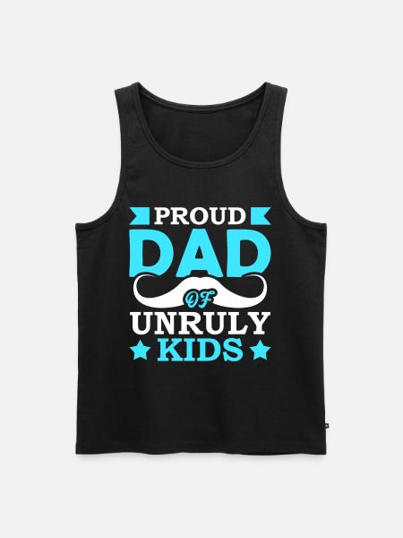 Fier père d’enfants indisciplinés - Débardeur bio Premium Homme - noir