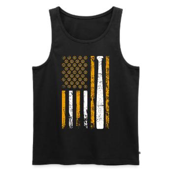 Clé à drapeau de sport américaine - Débardeur bio Premium Homme - noir - Devant - Michal (187cm)