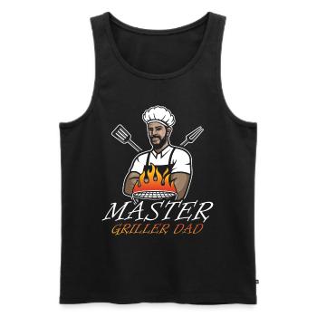 Master Griller Dad Grill Pan Decor Foodie - Men's Premium Organic Tank Top - black - Front - AI Model Male 178 light (178cm)