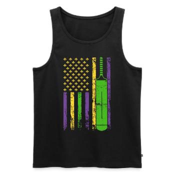 Batte de cricket drapeau sportif américain - Débardeur bio Premium Homme - noir - Devant - Michal (187cm)