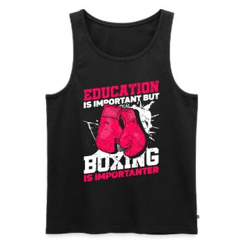Bildung Ist Wichtig, Aber Boxen Sport Boxer Boxen - Männer Premium Bio Tank Top - Schwarz - Vorne - AI Model Male 178 light (178cm)