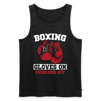 Gants de boxe aux problèmes de boxe sportive boxe - Débardeur bio Premium Homme - noir - Devant - Michal (187cm)