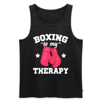 La boxe est ma thérapie Sparring sport - Débardeur bio Premium Homme - noir - Devant - Michal (187cm)